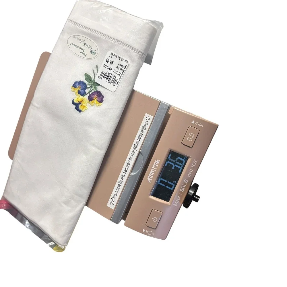 Park Designs Pansy Guest‎ Towel Hand Embroider White Hemstitch Floral 122-30 NEW